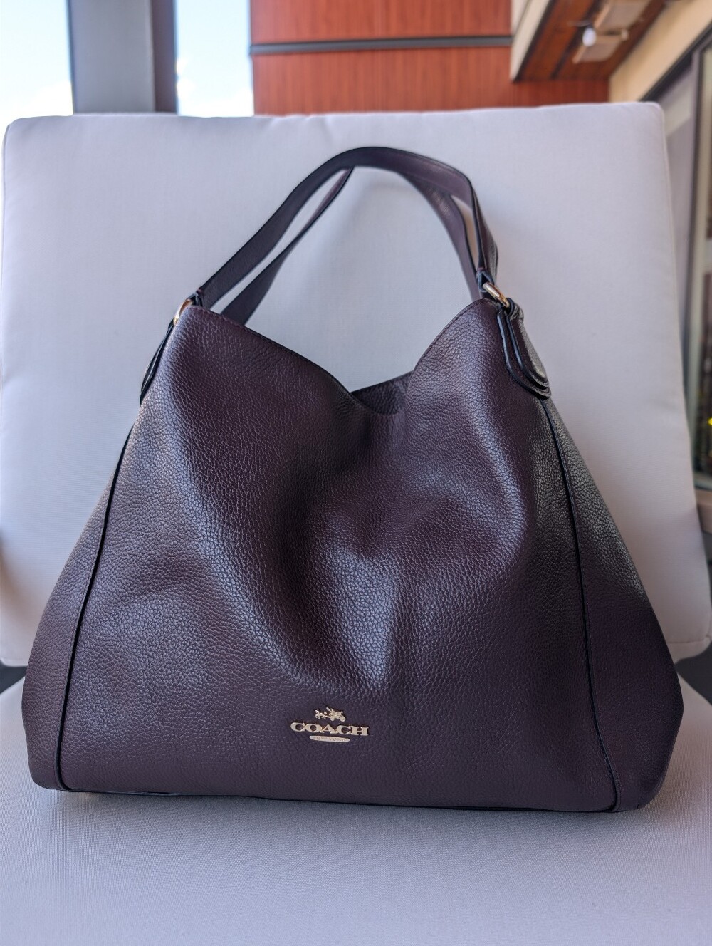 Coach Turnlock Edie 31 Shoulder Bag Oxblood Pebble Leather 36464